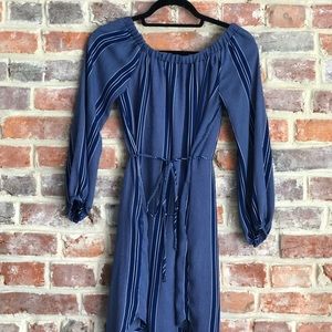Lush Blue Stripe Long-Sleeve Dress